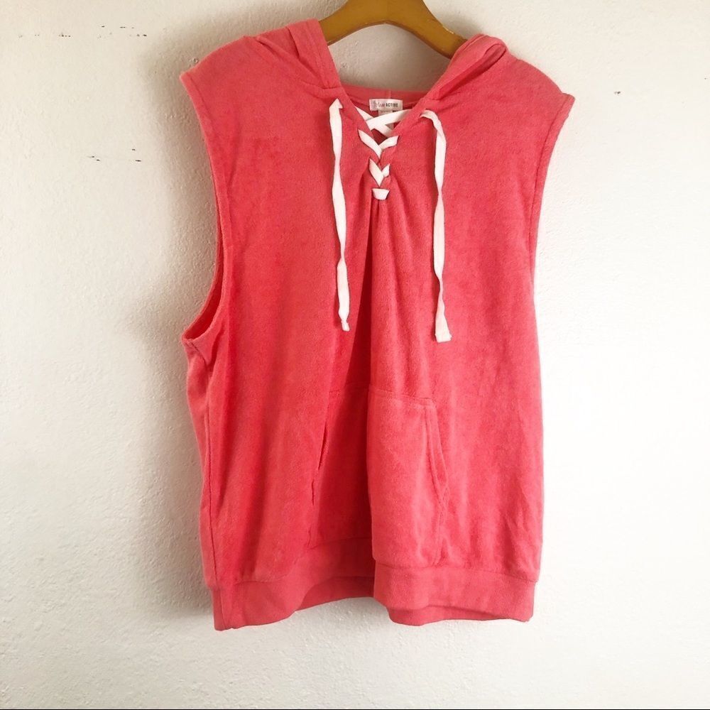Flirtitude luminous coral sleeves lace up hoodie size XXL New with tags